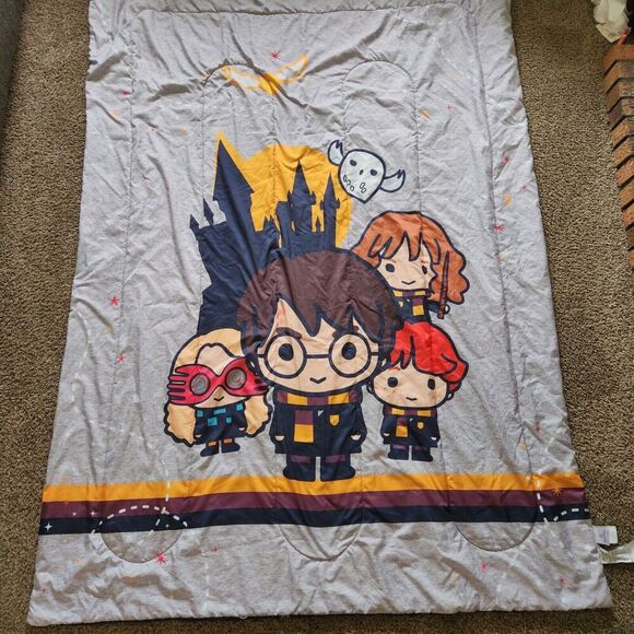 Harry Potter Icon Twin Comforter Pillowcase Gray Wizard Hogwarts Reversible